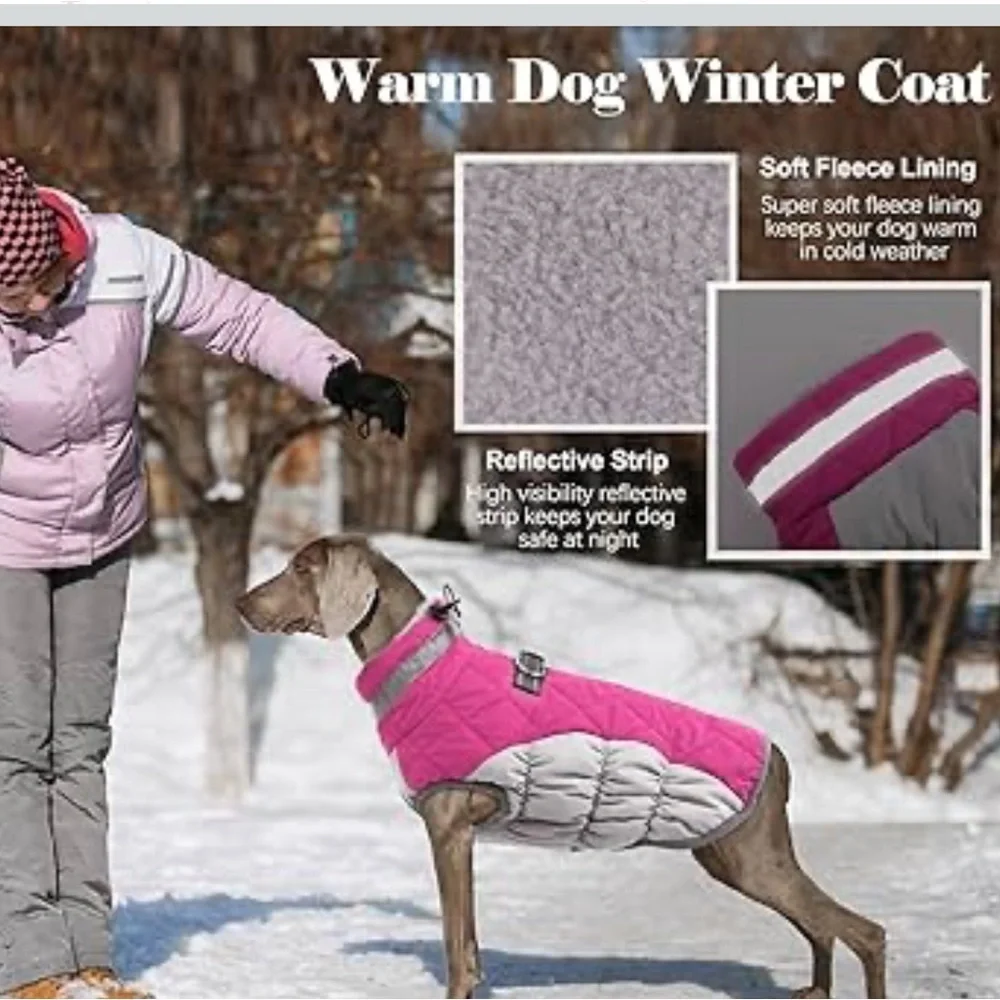 Lelepet Dog Coat Warm Dog Winter Coat Waterproof Dogs Jacket L/ 488-bb3